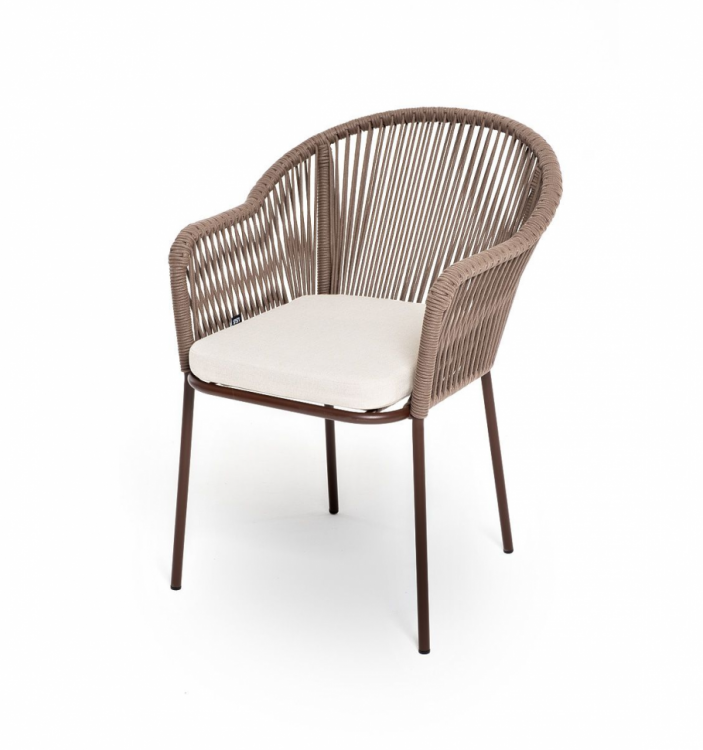 Плетеной стул из роупа Лион коричневый 4sis