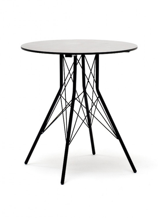 Интерьерный стол Конте из HPL круглый 70, серый гранит