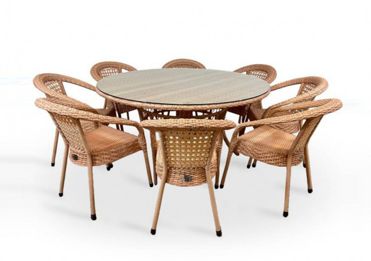 Комплект мебели DECO 8 с круглым столом, светло-коричневый Aiko