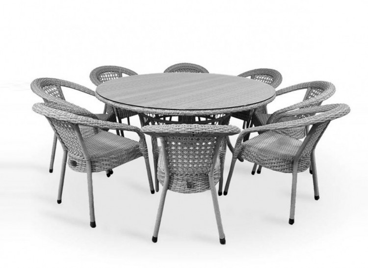 Комплект мебели DECO 8 с круглым столом, серый Aiko