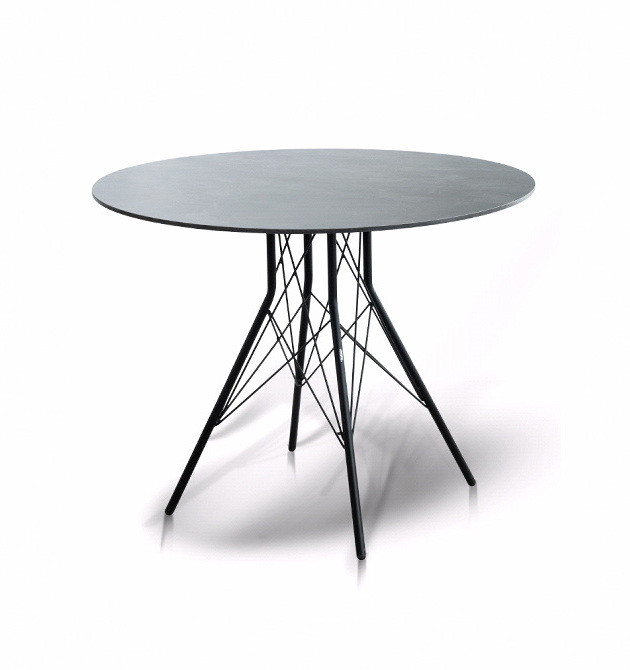 Интерьерный стол Конте из HPL круглый 90, серый гранит