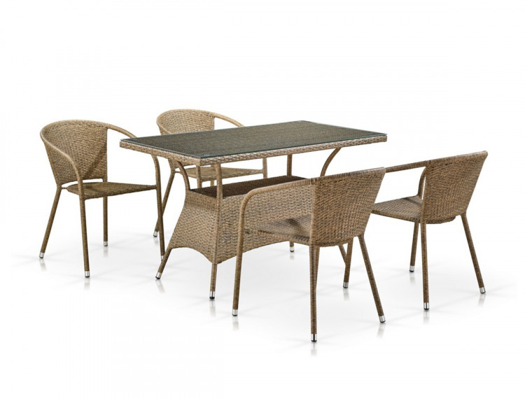 Комплект плетеной мебели T198D/Y137B-W56 Light Brown Афина