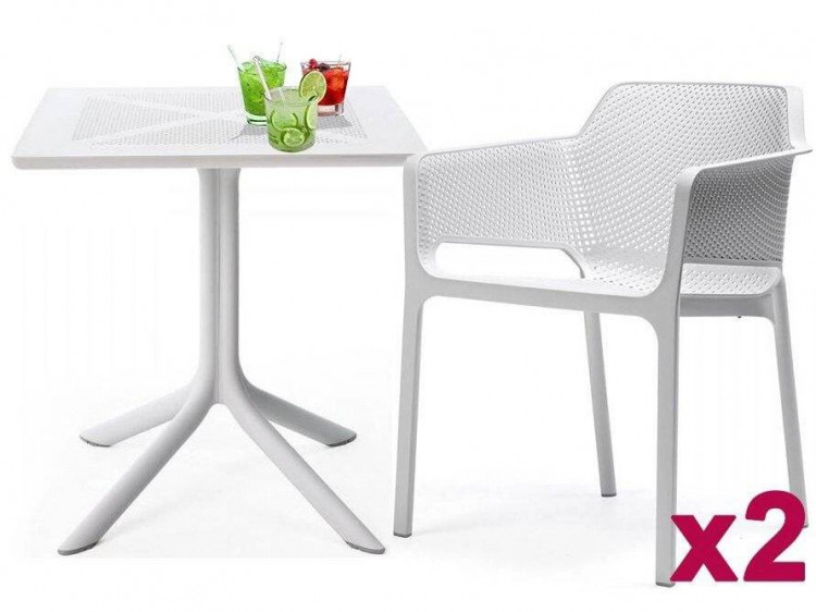 Комплект пластиковой мебели ClipX Bora Bistro белый Nardi