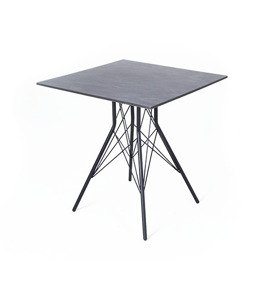 Интерьерный стол Конте из HPL квадратный 70, серый гранит