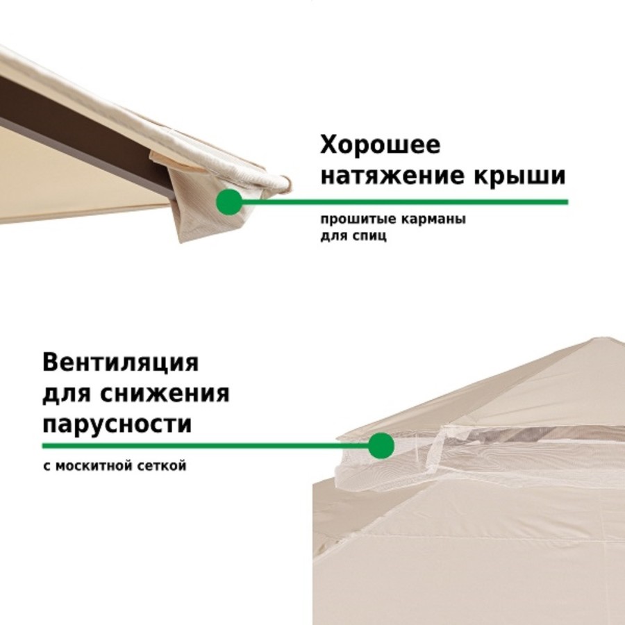 Тент садовый 2,5х2,5х2,5м 1150 Green Glade Гарден