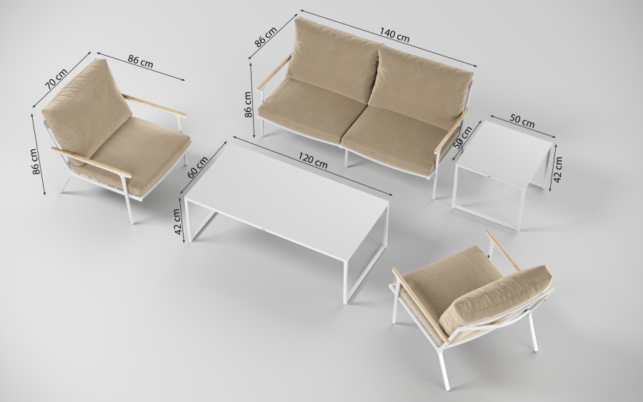 Лаунж зона Calma бежевая Gardenini