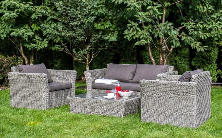 Диван двухместный Капучино ротанг гиацинт Graphite 4sis