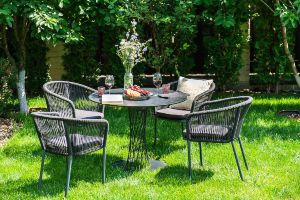 Обеденная группа Диего 4 темно-серая 4sis