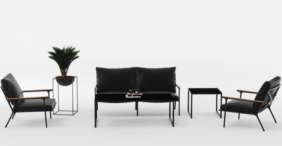 Лаунж зона Calma черная Gardenini