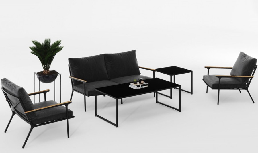 Лаунж зона Calma черная Gardenini