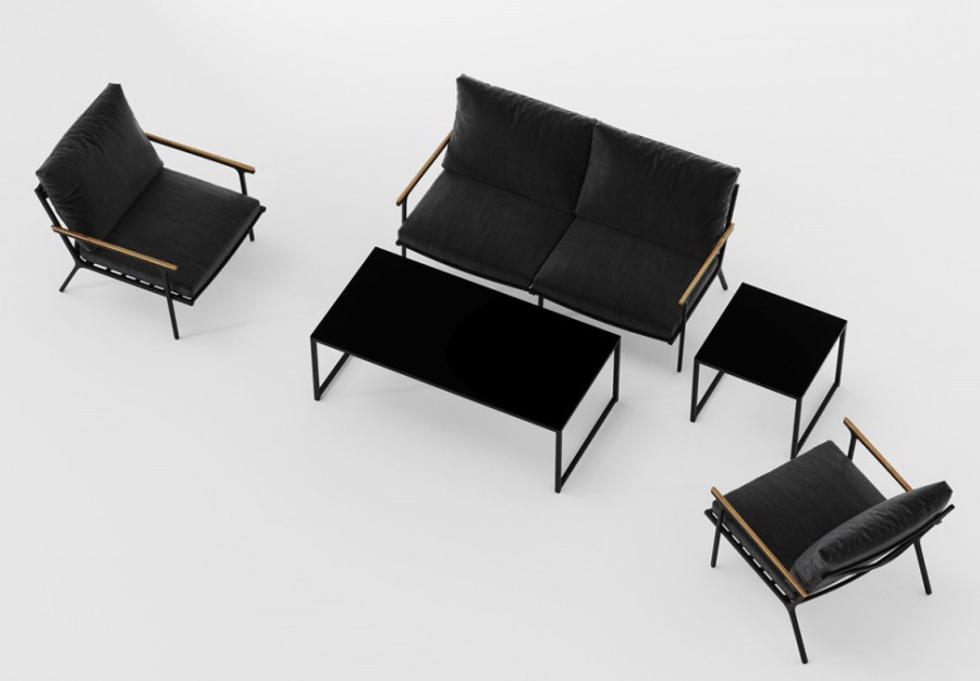 Лаунж зона Calma черная Gardenini