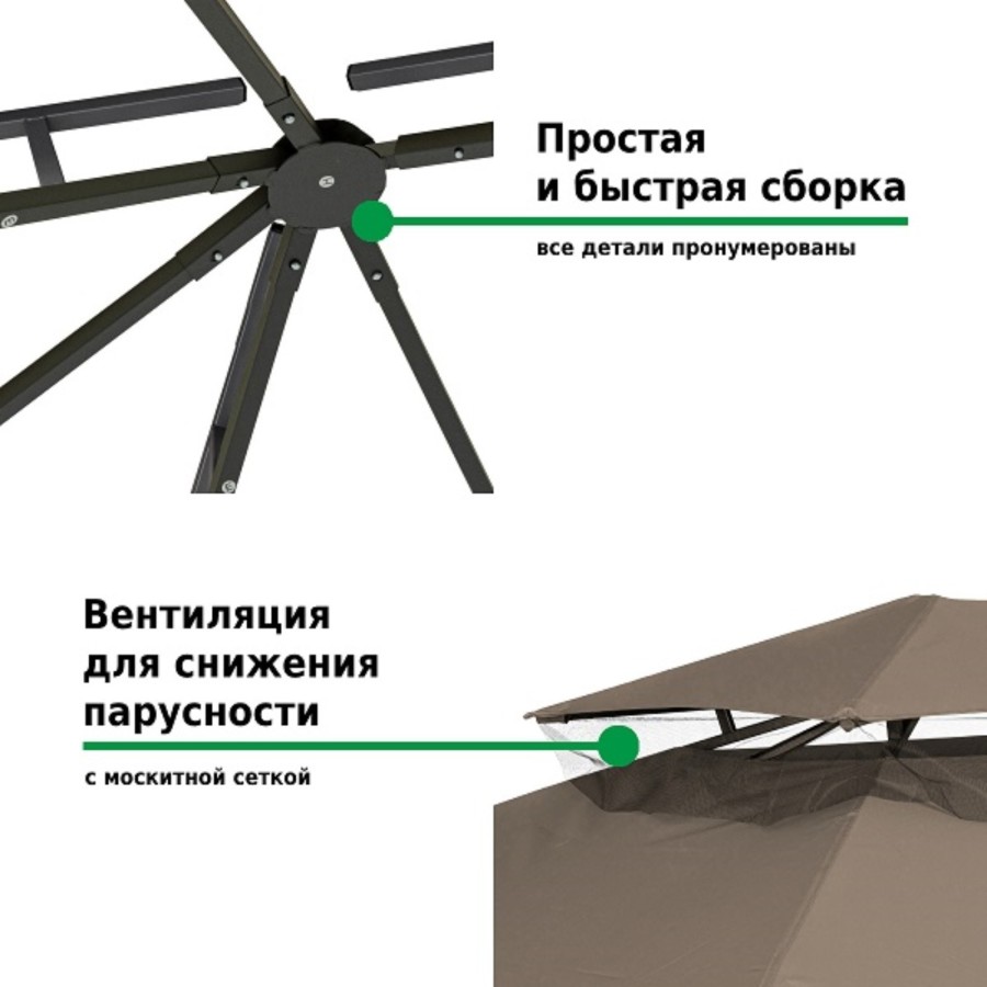 Тент садовый 3х6м 1151 полиэстер Green Glade Гарден