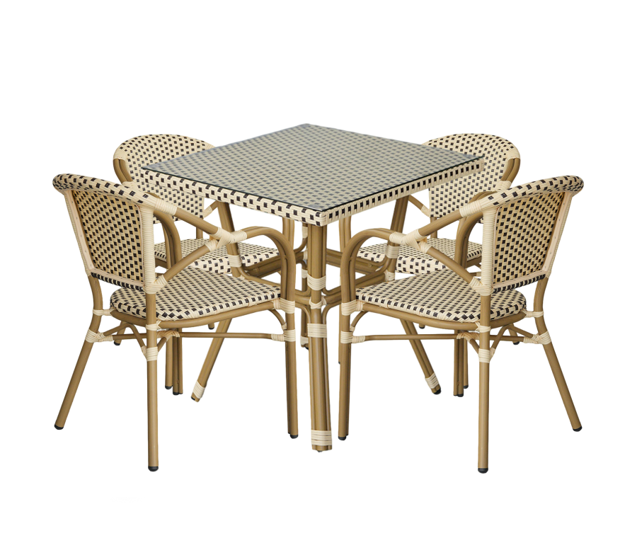 Cтол из искусственного ротанга Кабри, цвет бежево-коричневый