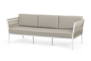 Диван 3-местный плетенный из роупа Касабланка бежевая 15052 4sis