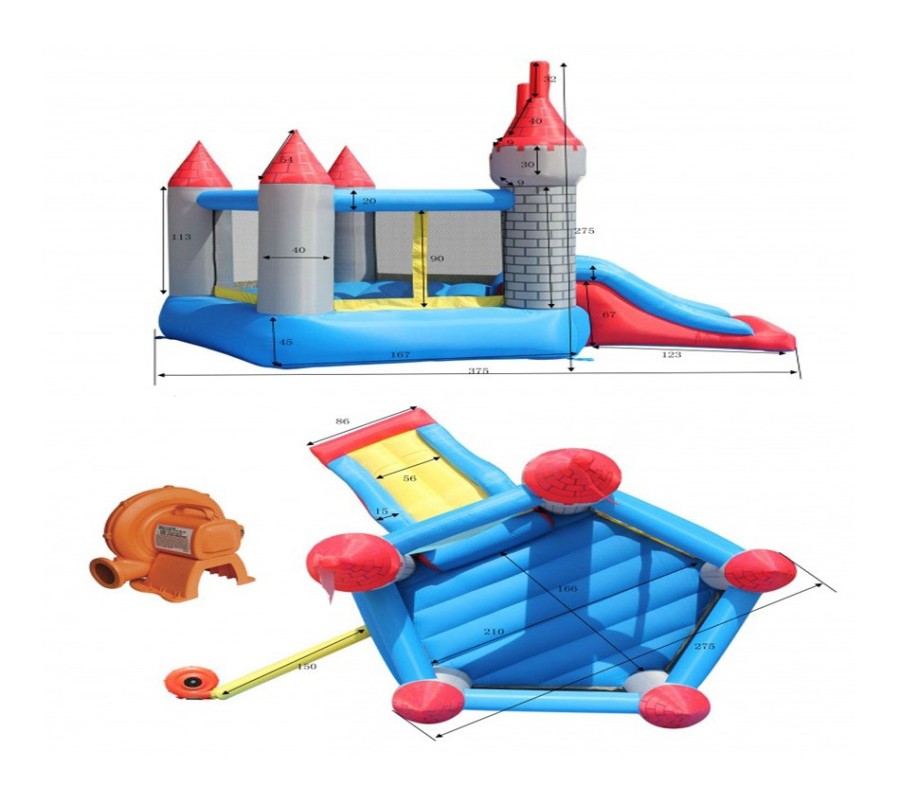 Батут с горкой Крепость Happy Hop