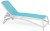 Шезлонг-лежак пластиковый бело-голубой Atlantico Nardi
