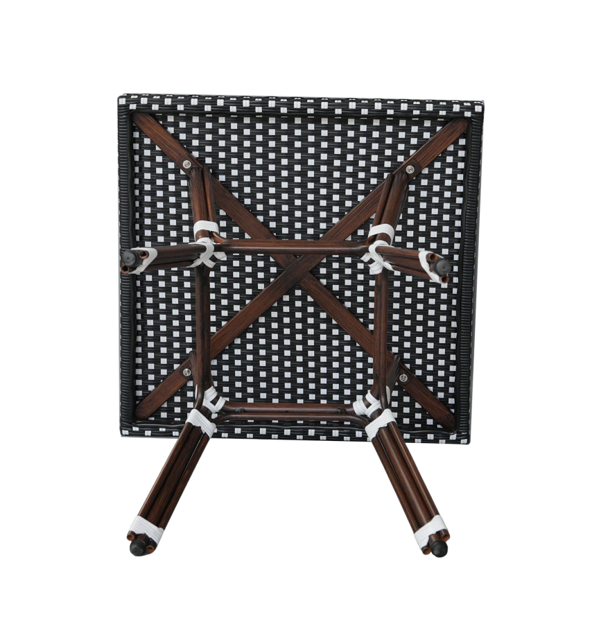 Cтол из искусственного ротанга Кабри, цвет черно-белый