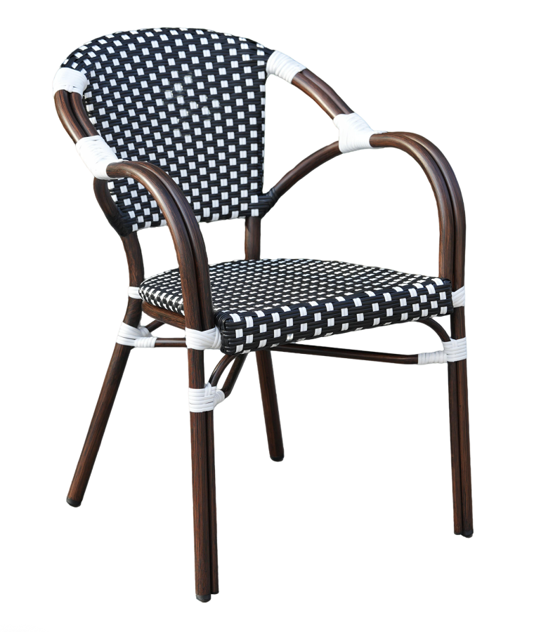 Cтол из искусственного ротанга Кабри, цвет черно-белый