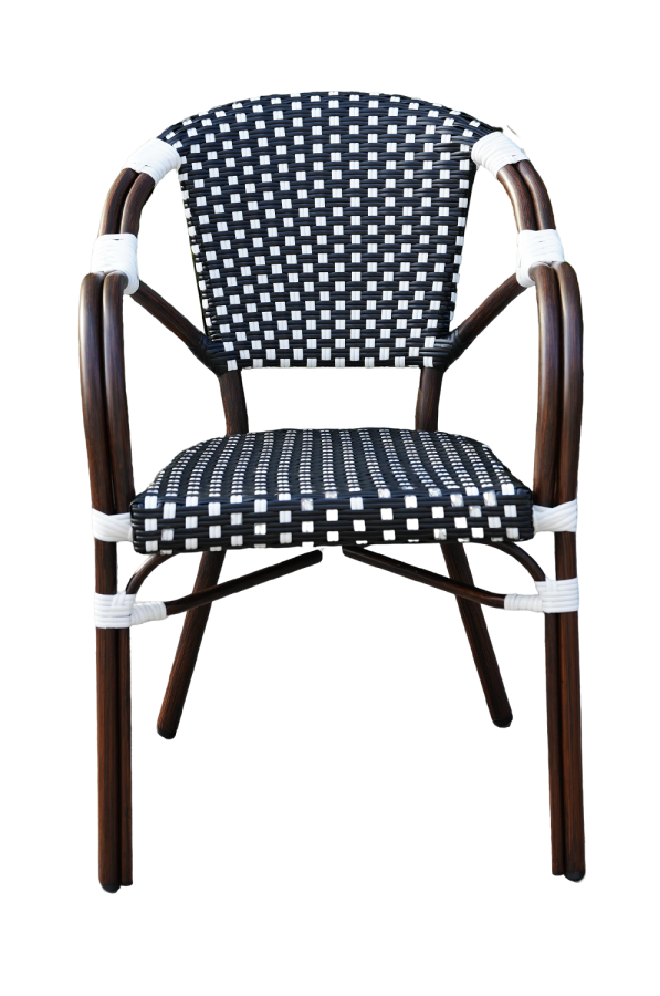 Cтол из искусственного ротанга Кабри, цвет черно-белый