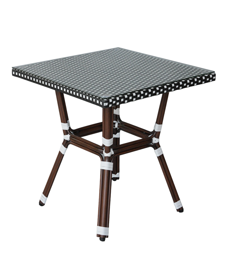 Cтол из искусственного ротанга Кабри, цвет черно-белый