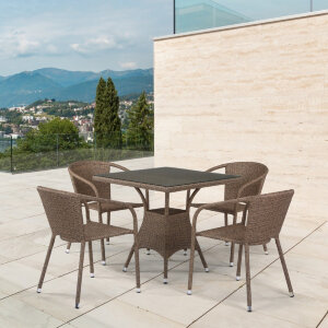 Комплект мебели из искусственного ротанга T197BT/Y137C-W56 Light brown Афина