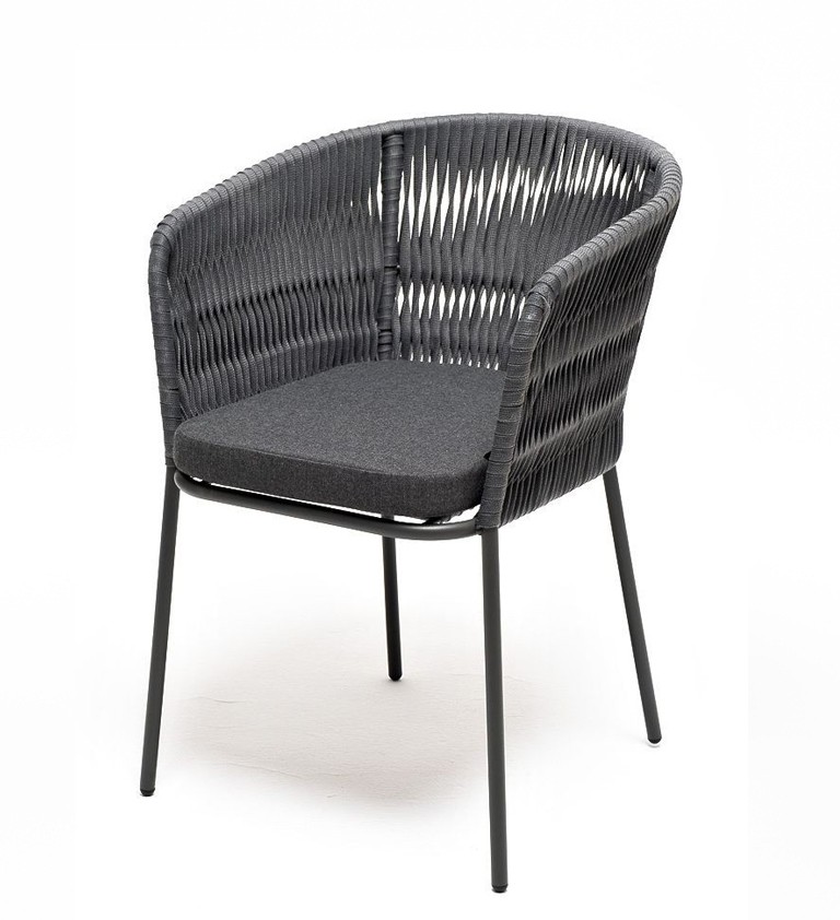 Стул из роупа Бордо колос, ткань темно-серая 027