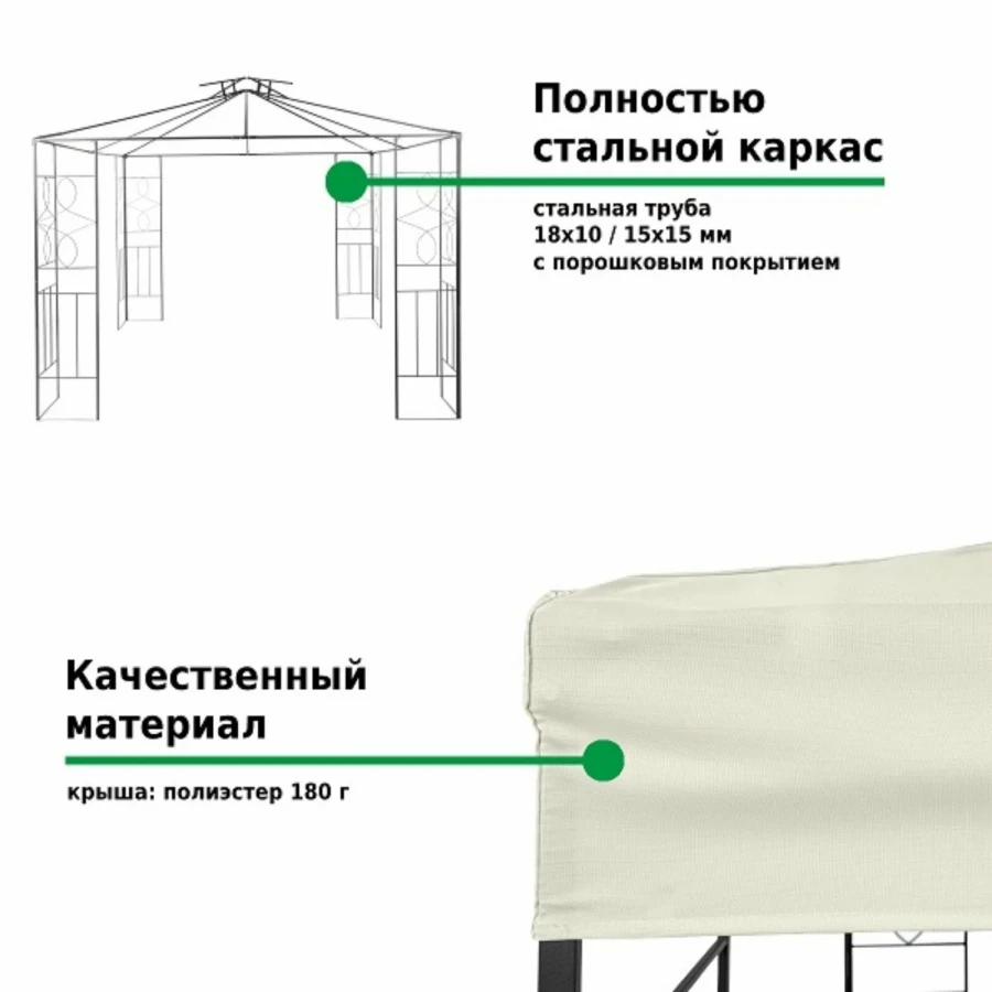 Тент садовый 3х3м 43301 Green Glade Гарден 