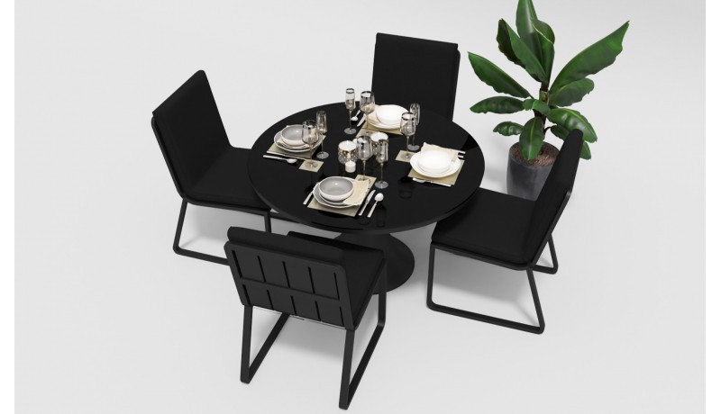 Обеденная группа Voglie Round черная Gardenini