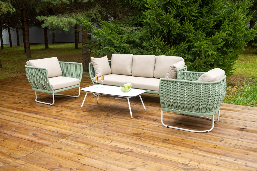 Лаунж-зона 5-местная из роупа Фиджи, зеленый 4sis