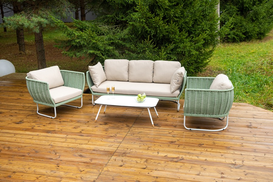 Лаунж-зона 5-местная из роупа Фиджи, зеленый 4sis