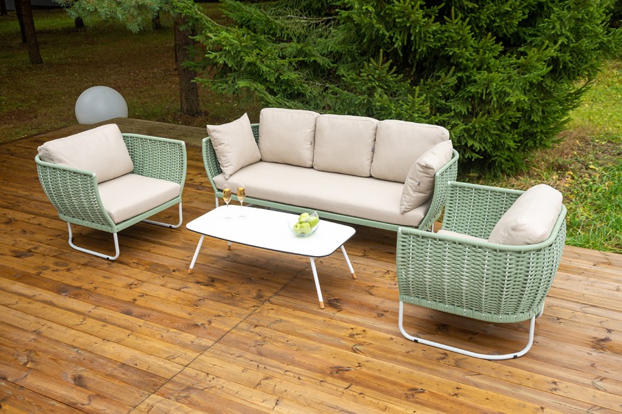 Лаунж-зона 5-местная из роупа Фиджи, зеленый 4sis