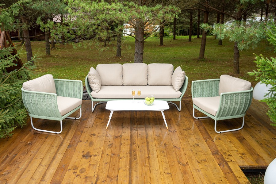 Лаунж-зона 5-местная из роупа Фиджи, зеленый 4sis