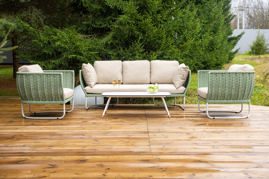 Лаунж-зона 5-местная из роупа Фиджи, зеленый 4sis