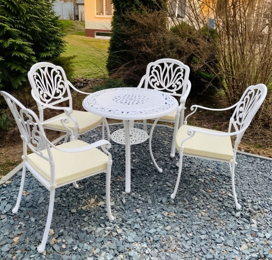 Комплект мебели из литого алюминия Geneva 4 White Кит Маркет