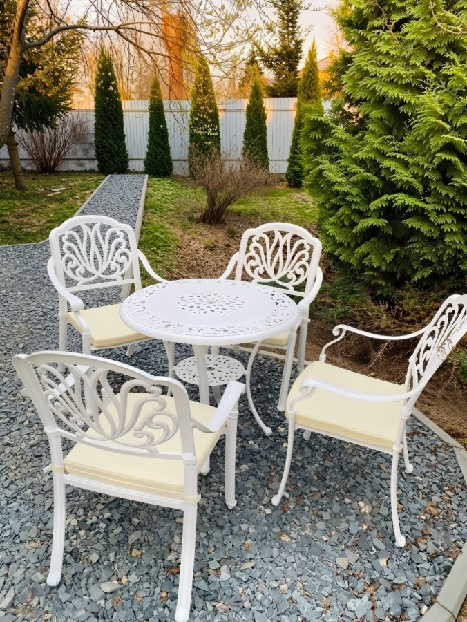 Комплект мебели из литого алюминия Geneva 4 White Кит Маркет