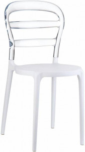 Стул пластиковый Miss Bibi белый/прозрачный Garden