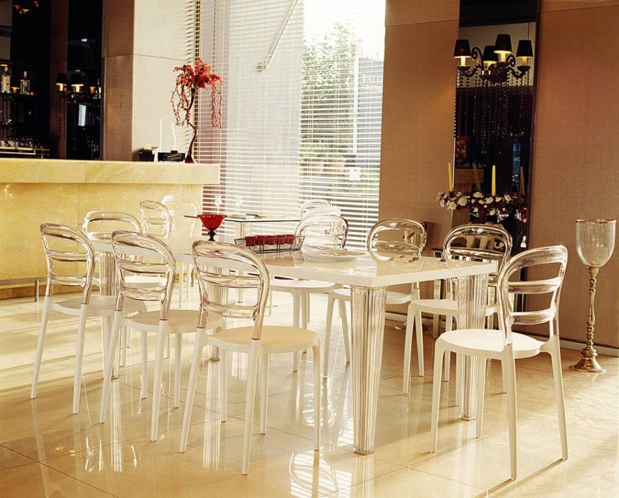 Стул пластиковый Miss Bibi белый/прозрачный Garden