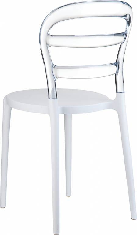 Стул пластиковый Miss Bibi белый/прозрачный Garden