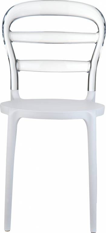 Стул пластиковый Miss Bibi белый/прозрачный Garden
