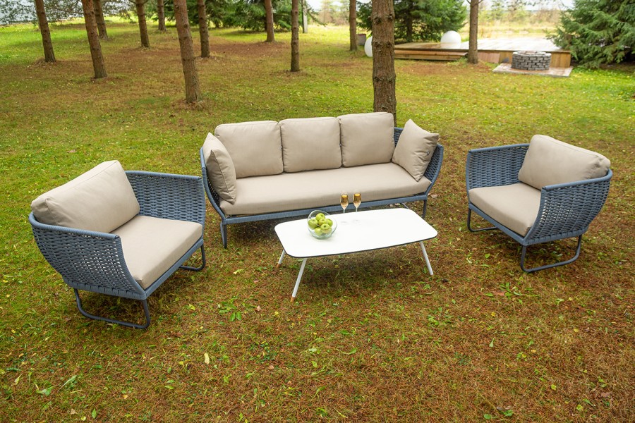 Лаунж-зона 5-местная из роупа Фиджи, синий 4sis