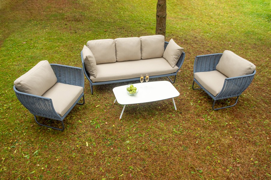 Лаунж-зона 5-местная из роупа Фиджи, синий 4sis