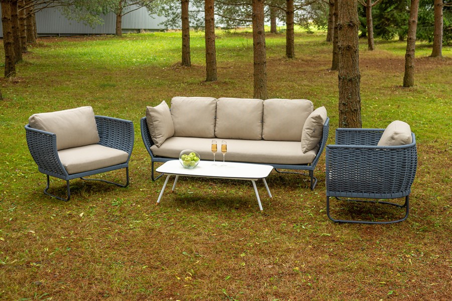 Лаунж-зона 5-местная из роупа Фиджи, синий 4sis