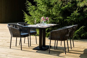 Обеденная группа Каффе Дабл на 4 персоны серый гранит 4sis