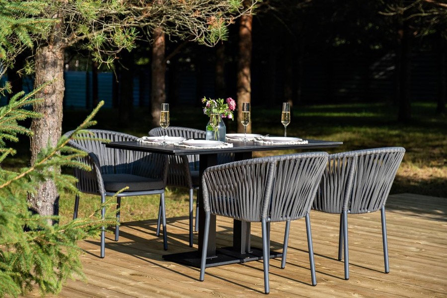 Обеденная группа Каффе Дабл на 4 персоны серый гранит 4sis