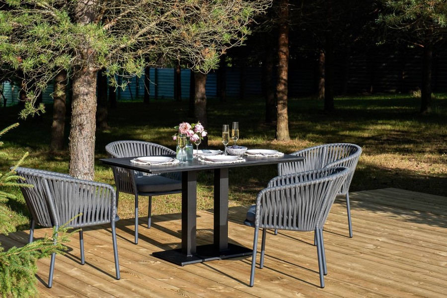 Обеденная группа Каффе Дабл на 4 персоны серый гранит 4sis