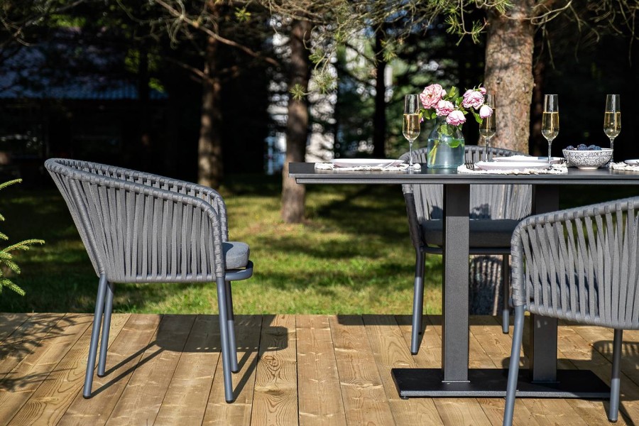 Обеденная группа Каффе Дабл на 4 персоны серый гранит 4sis