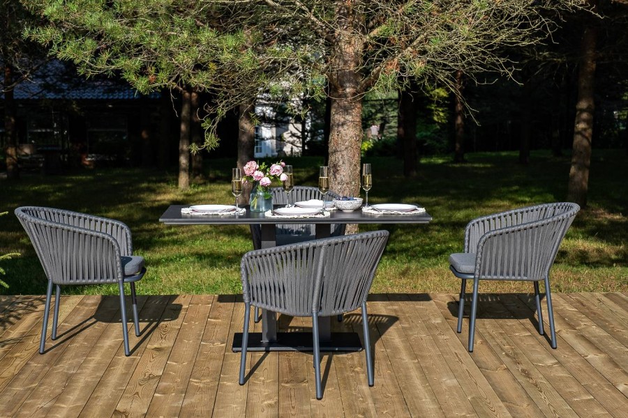 Обеденная группа Каффе Дабл на 4 персоны серый гранит 4sis