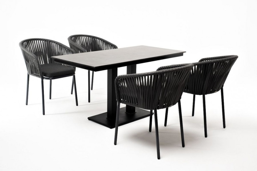 Обеденная группа Каффе Дабл на 4 персоны серый гранит 4sis