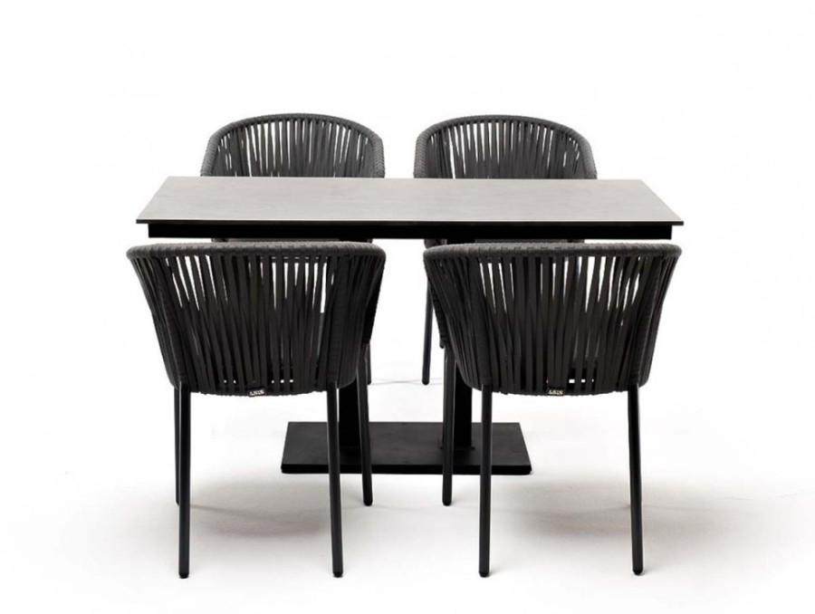 Обеденная группа Каффе Дабл на 4 персоны серый гранит 4sis