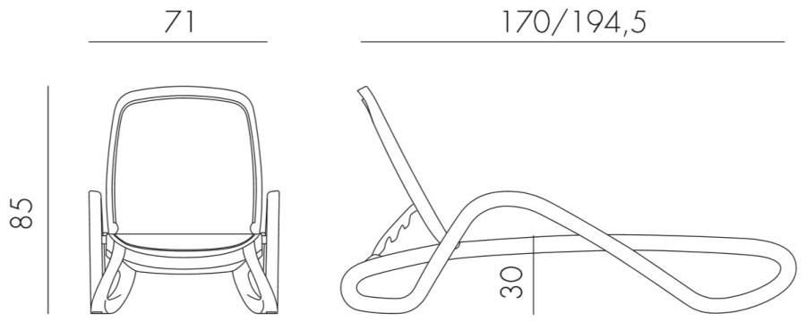 Шезлонг-лежак пластиковый бело-бежевый Alfa Nardi